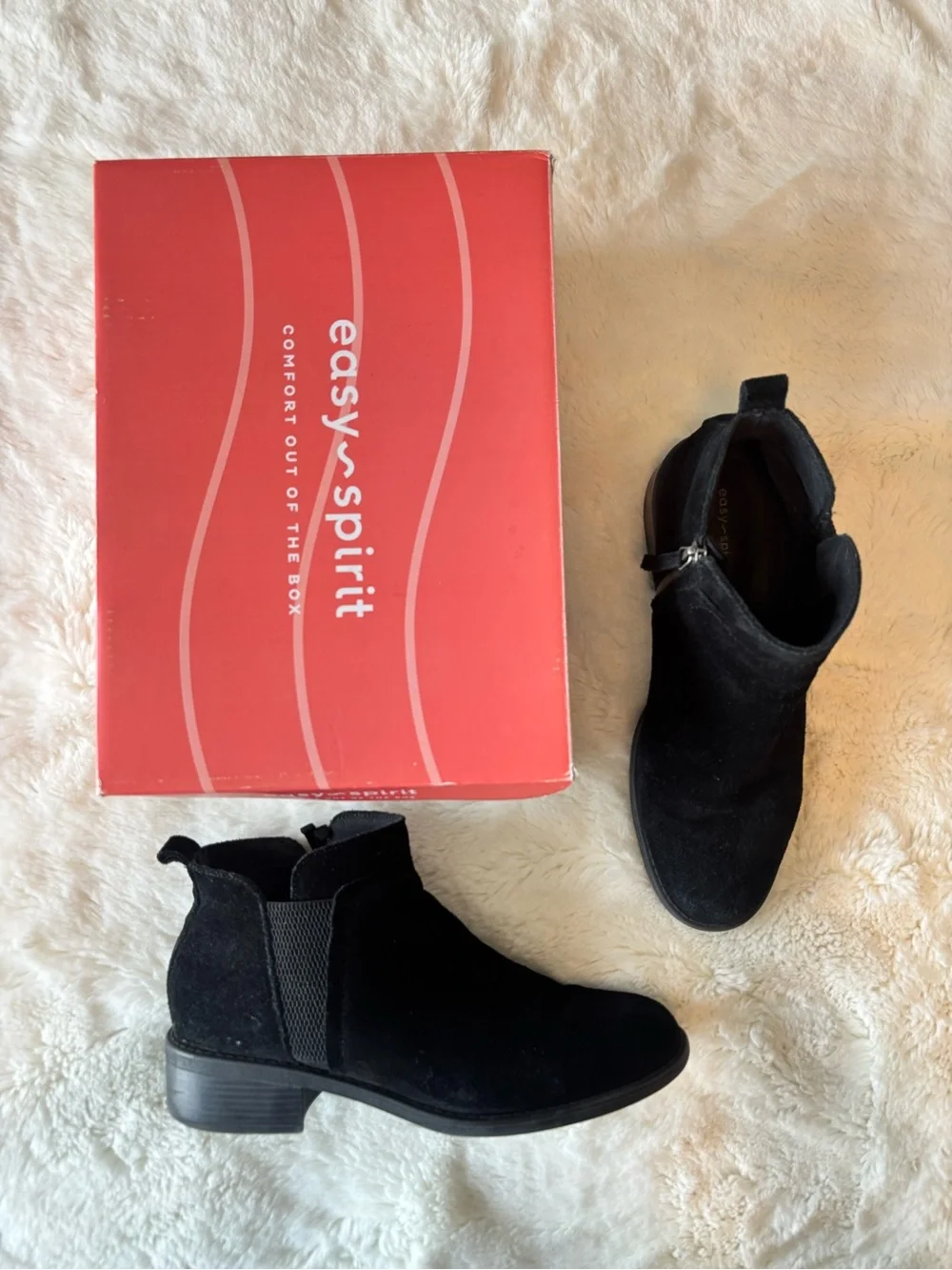 Easy Spirit Black Suede Ankle Booties LIKE NEW